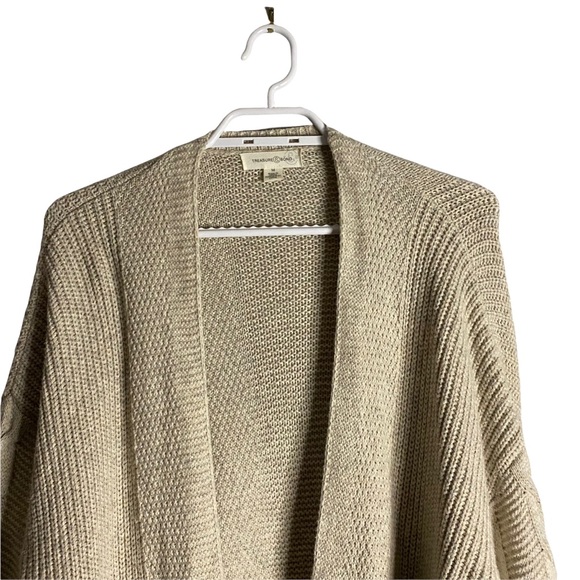 Treasure & Bond Women's Oatmeal Knit Long Line Cardigan - Picture 4 of 6